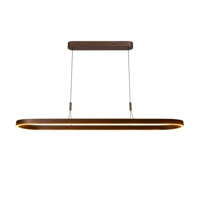 Hanglamp ovaal boven eettafel 2x40W CCT roestkleur
