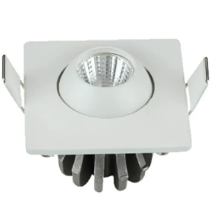 Mini spot LED 3W vierkant inbouw wit of zwart richtbaar