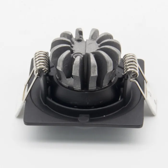 Mini spot LED 3W vierkant inbouw wit of zwart richtbaar