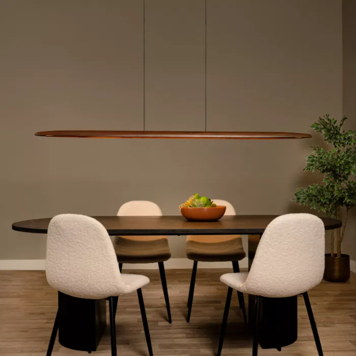 Hanglamp ovaal boven eettafel 2x40W CCT roestkleur