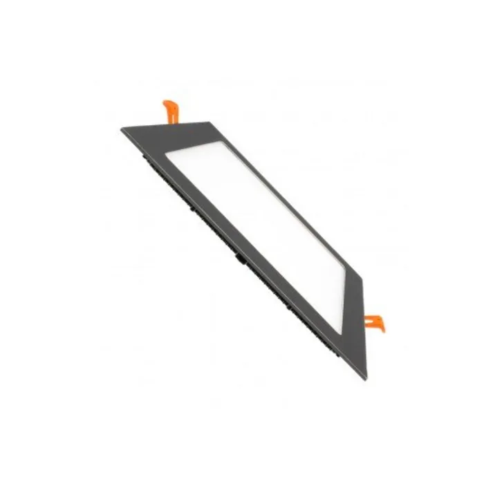 Platte plafondlamp met zwarte rand inbouw vierkant LED 18W