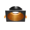 Inbouwspot zwart goud vierkant GU10 100mm diameter