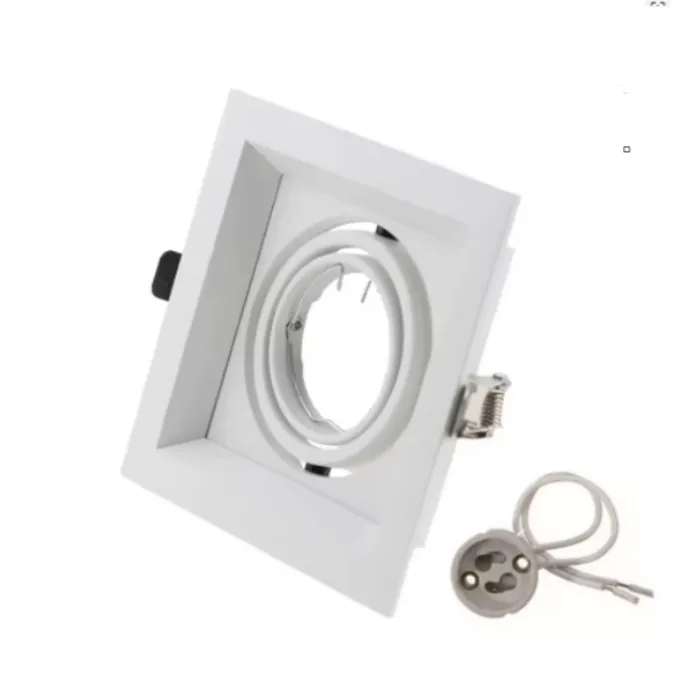Inbouwspot vierkant GU10 230V wit zaagmaat 110 x 110 mm