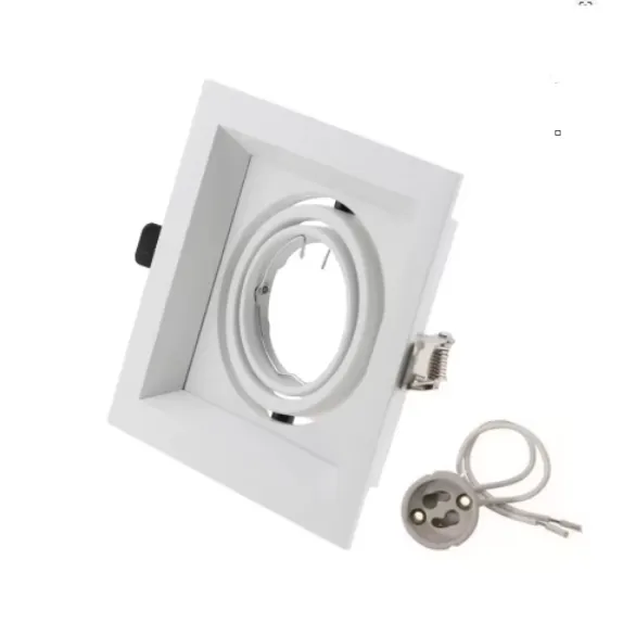 Inbouwspot vierkant GU10 230V wit zaagmaat 110 x 110 mm
