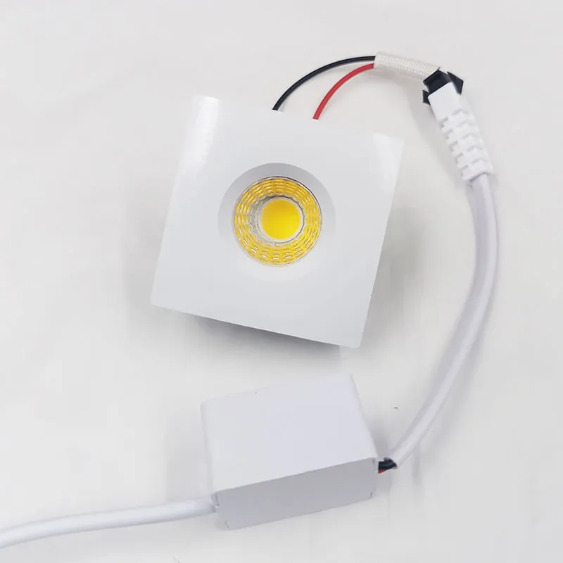 Mini inbouw LED spot 3W vierkant wit zaagmaat 36mm