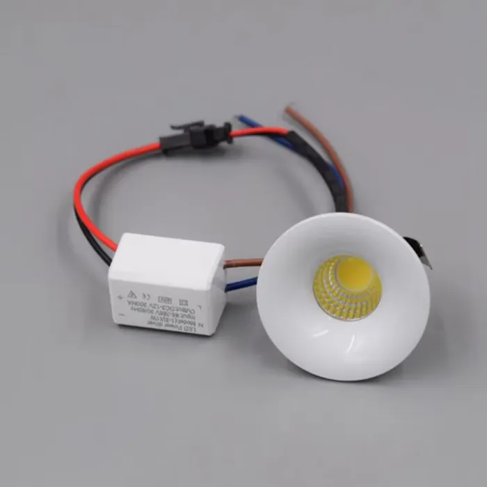 Mini LED inbouw 3W goud of wit ondiep dimbaar