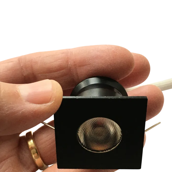 Mini inbouwspot zwart vierkant 4W dimbaar zaagmaat 30mm
