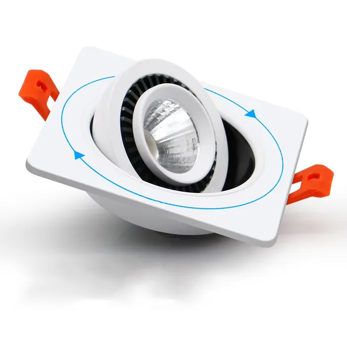 Inbouwspot zaagmaat 60mm vierkant LED 5W wit of zwart 25mm hoog