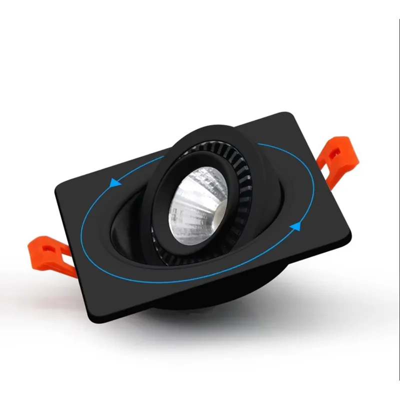 Inbouwspot zaagmaat 60mm vierkant LED 5W wit of zwart 25mm hoog