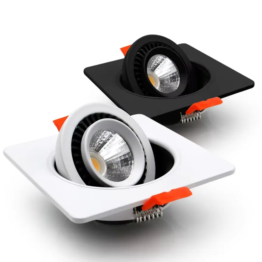 Inbouwspot zaagmaat 60mm vierkant LED 5W wit of zwart 25mm hoog