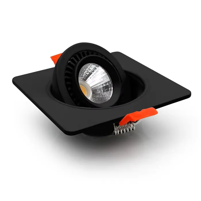 Inbouwspot zaagmaat 60mm vierkant LED 5W wit of zwart 25mm hoog