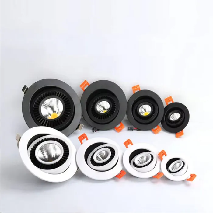 LED spot lage inbouwdiepte 7W richtbaar zaagmaat 75mm wit of zwart