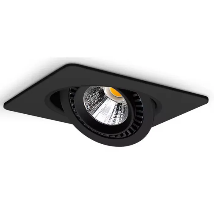 Inbouwspot zaagmaat 95mm vierkant LED 10W kantelbaar wit of zwart