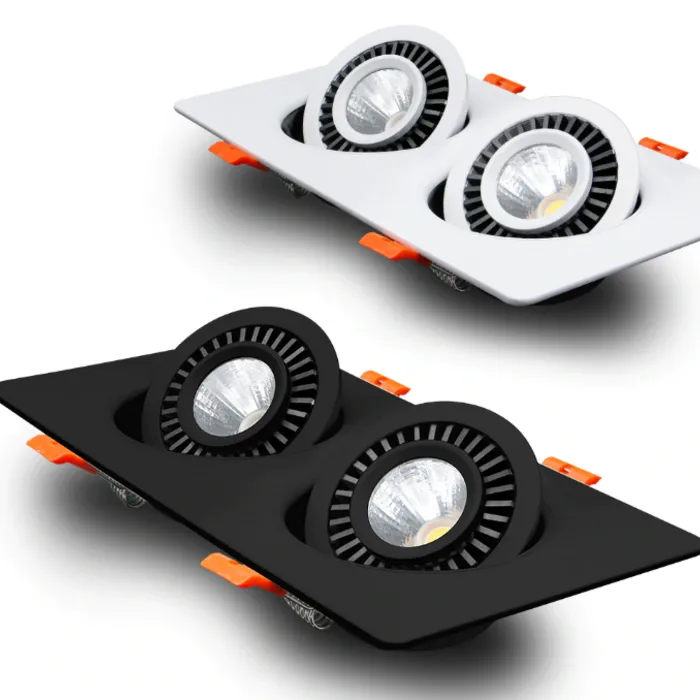 Dubbele spot inbouw 2x10W zwart of wit lage inbouwdiepte