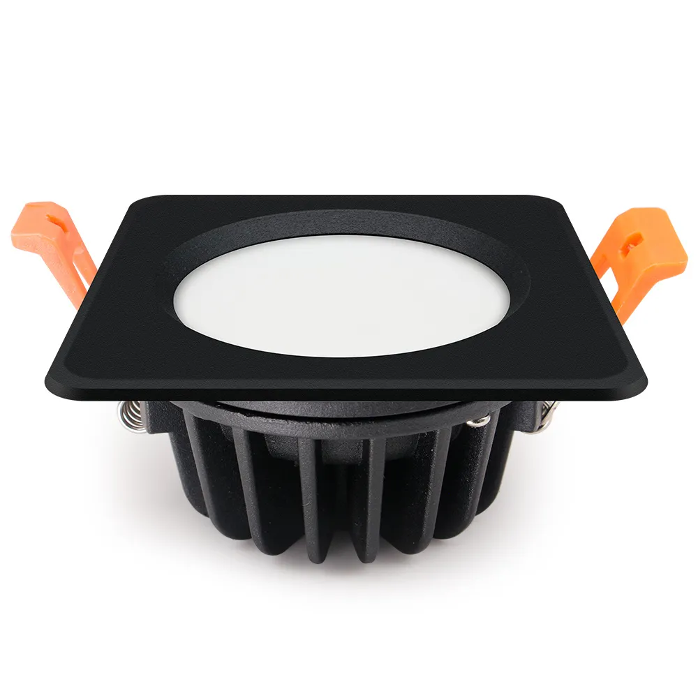 Badkamer inbouwspot zwart IP65 vierkant 12W zaagmaat 95mm