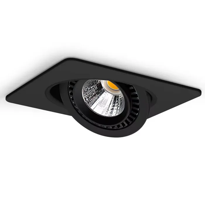 Vierkante inbouwspot wit of zwart 15W LED zaagmaat 110mm