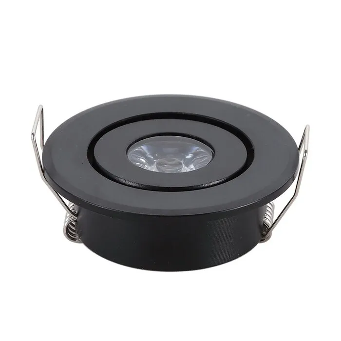Mini LED inbouwspot 3W 50mm zwart kantelbaar