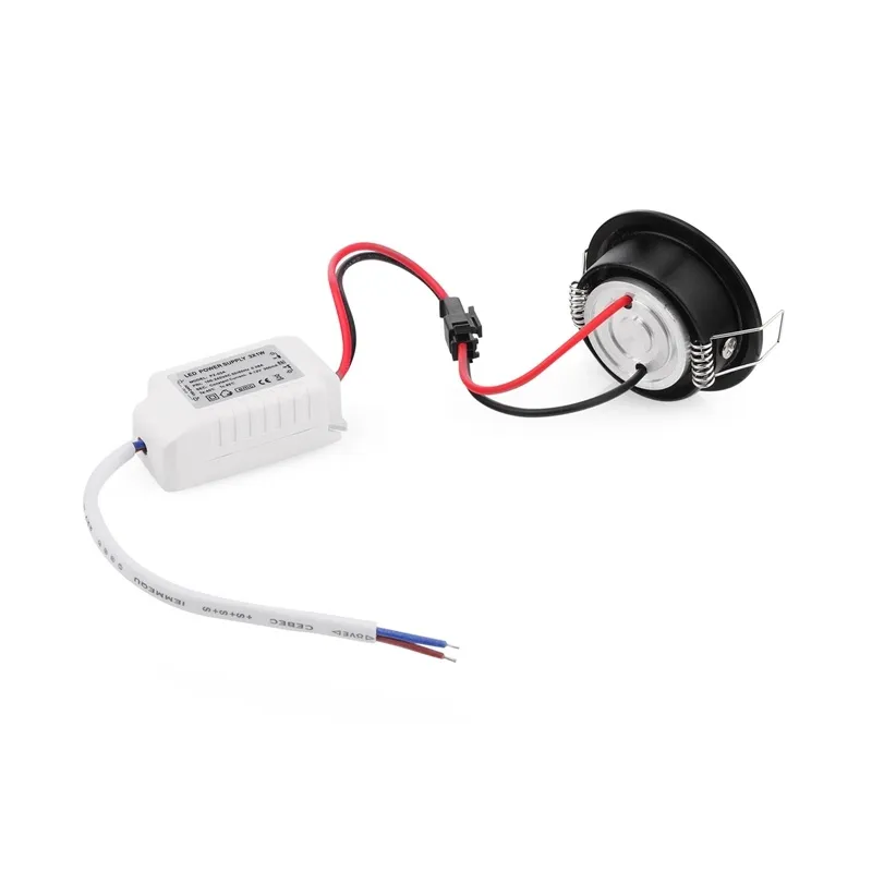 Mini LED inbouwspot 3W 50mm zwart kantelbaar