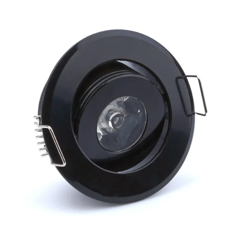 Mini LED inbouwspot 3W 50mm zwart kantelbaar