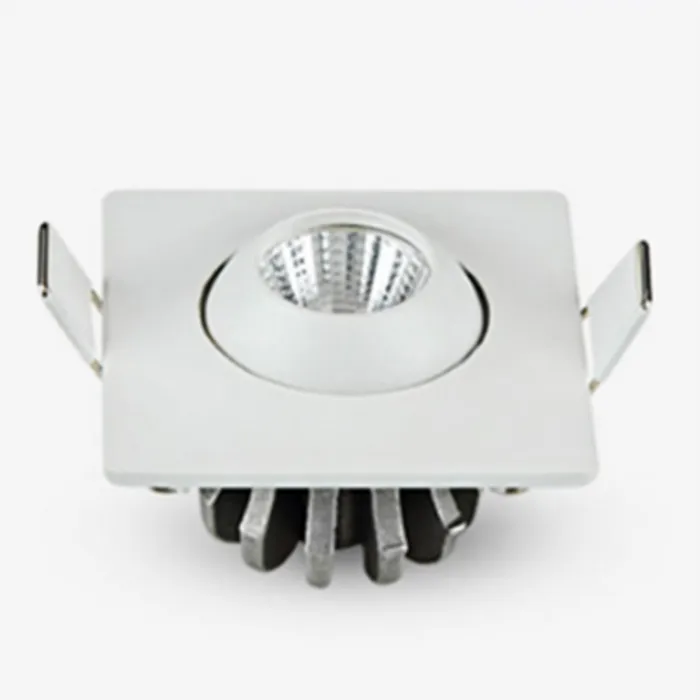 Mini spot LED 3W vierkant inbouw wit of zwart richtbaar