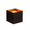 Wandlamp zwart goud vierkant up down dimbaar 1xG9