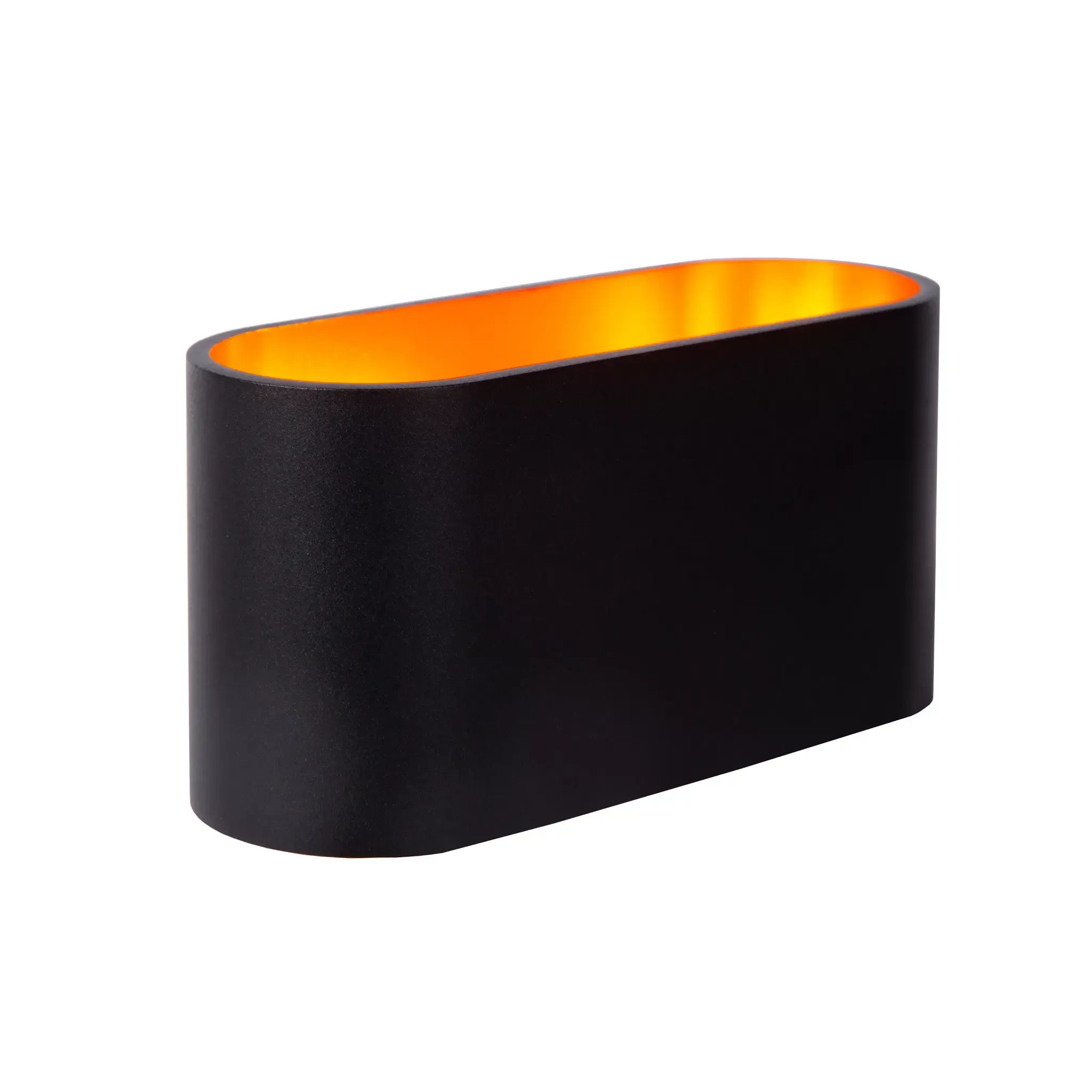 Wandlamp ovaal zwart goud 1xG9