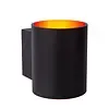 Wandlamp zwart met goud cilinder Ø 8 cm 1xG9