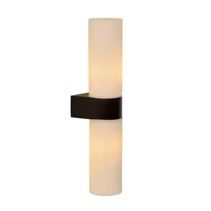 Wandlamp met melkglas badkamer cilinder IP44 2xG9