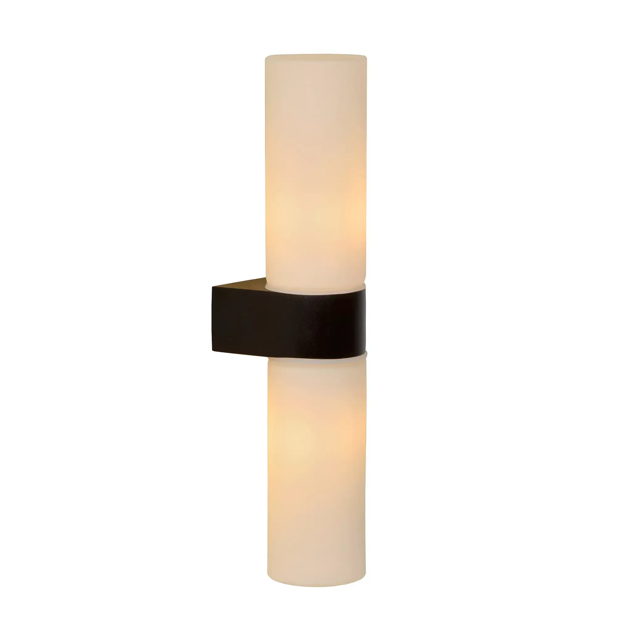 Wandlamp met melkglas badkamer cilinder IP44 2xG9
