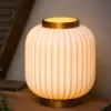 Tafellamp porselein gouden voet 1xE14 retro 23cm H
