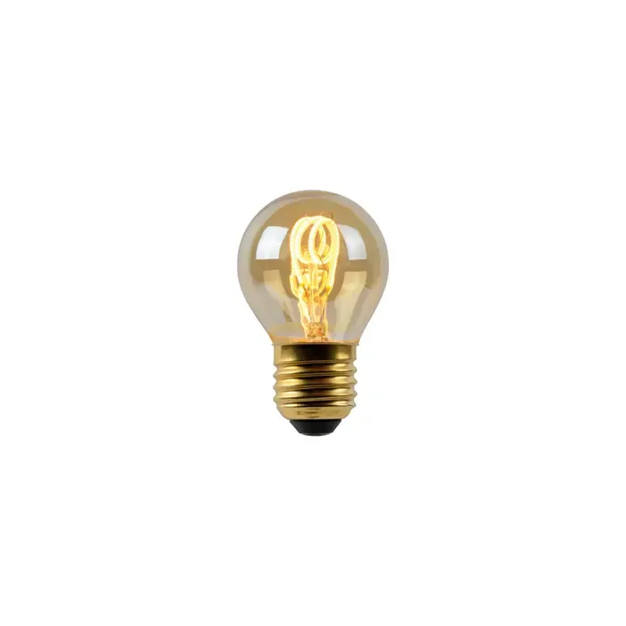 Korte LED lamp E27 3W amber 2200 Kelvin dimbaar