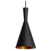 Hanglamp eettafel zwart goud kegelvorm 1xE27