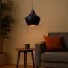 Zwarte hanglamp met gouden binnenkant 1xE27
