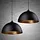 Koepel hanglamp zwart goud 1xE27 (1 stuk)