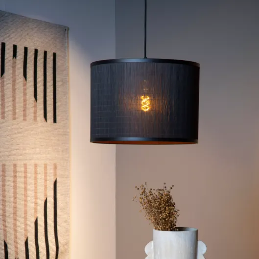 Bamboe hanglamp eettafel rotan diameter 40cm