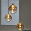 Hanglamp 3 glazen bollen amber 3x4,3W dimbaar Ø 36 cm
