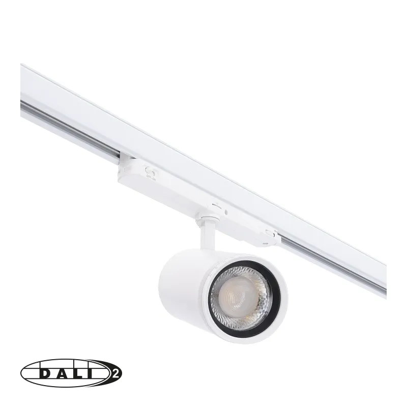 Rail LED spot 3 fase Dali dimbaar 30W CCT 15-55° wit of zwart