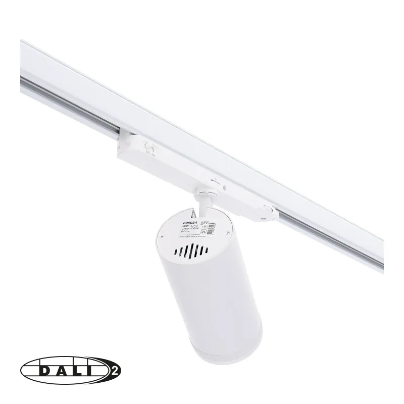 Rail LED spot 3 fase Dali dimbaar 30W CCT 15-55° wit of zwart