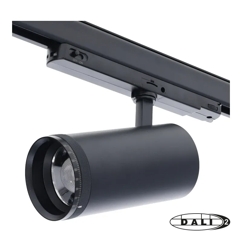 Rail LED spot 3 fase Dali dimbaar 30W CCT 15-55° wit of zwart