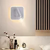 Leeslamp muur vierkant wit of zwart 3W + 10W rondom