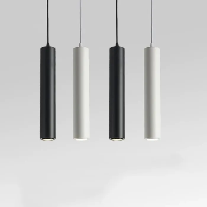 Hanglamp cilinder zwart of wit 7W 20 of 30cm
