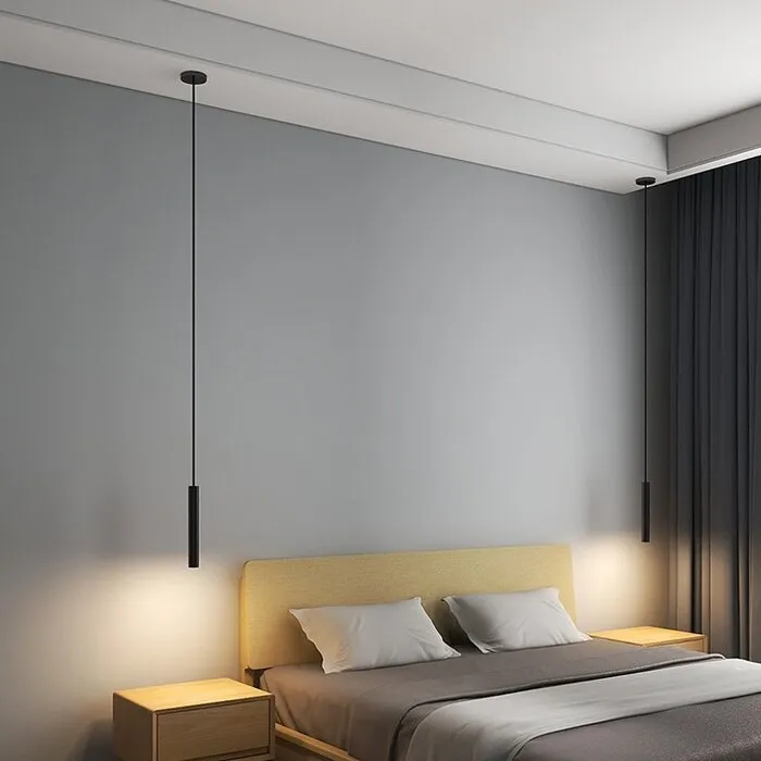 Hanglamp cilinder zwart of wit 7W 20 of 30cm