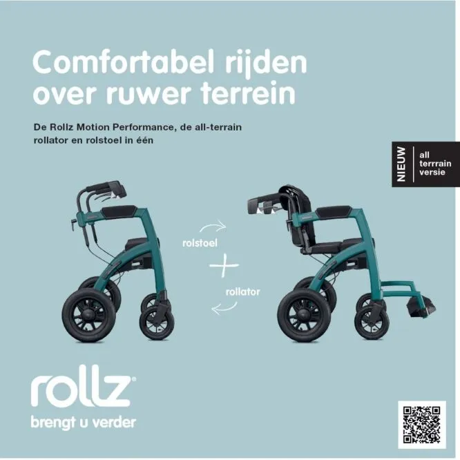 Rollz Rollz Motion Performance 2-in-1 Outdoor Rollator & Rolstoel