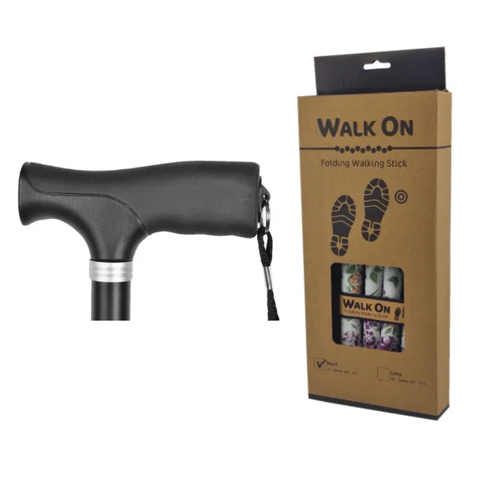 able2  Walk-On opvouwbare wandelstok Black Matte
