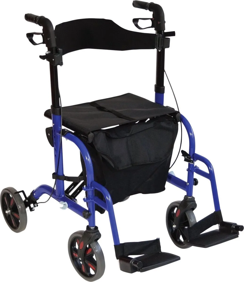 Mega-Mobility Rollator Duo Deluxe - Rollator en rolstoel in één