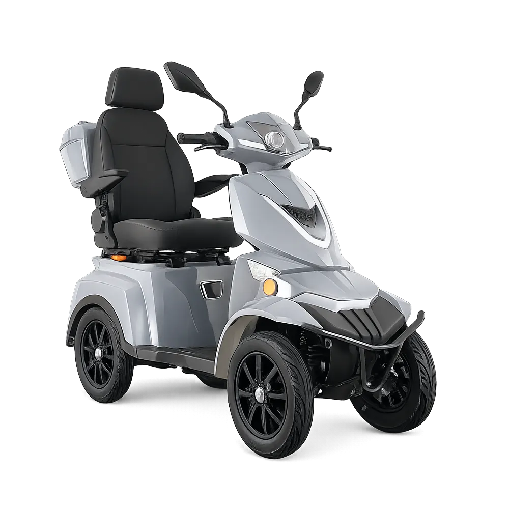 Mega-Mobility Scootmobiel Q4 CLASSIC Nardo Grey – 25 km/u – Volledig Geveerd - Copy