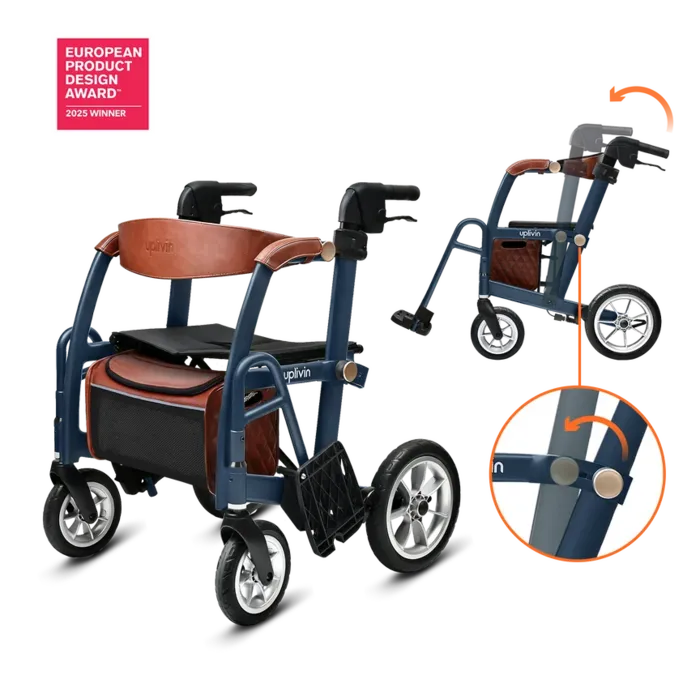 Uplivin Glide 2-in-1 Rollator en Transportstoel