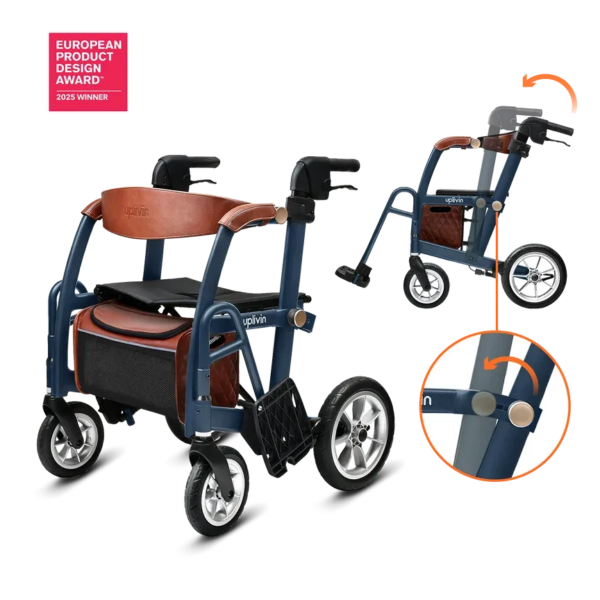 Uplivin Glide 2-in-1 Rollator en Transportstoel