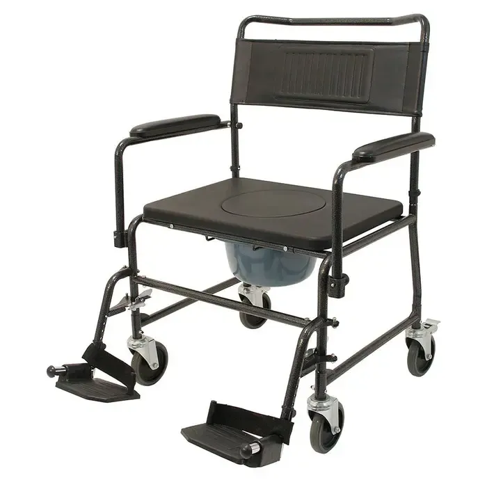 Drive Medical TRS 200 XXL – Extra Brede Toiletrolstoel met Zachte Zitting en Verrijdbare Voetsteunen