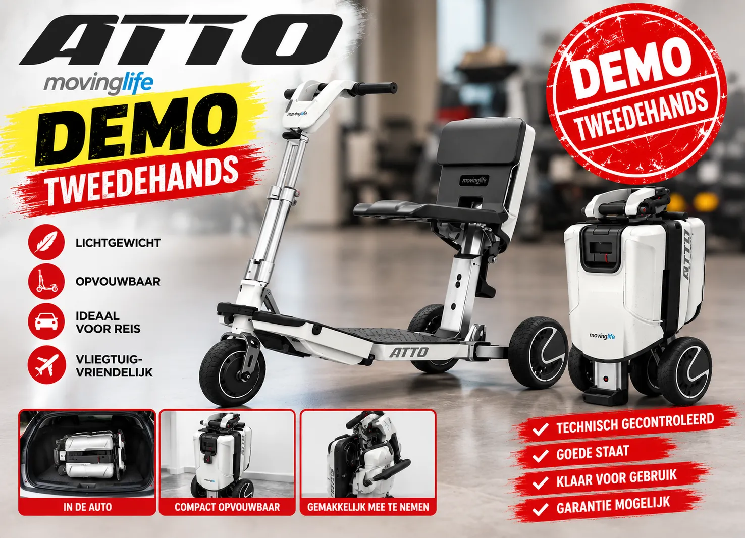 Moving Life Moving Life ATTO DEMO | Opvouwbare Scootmobiel